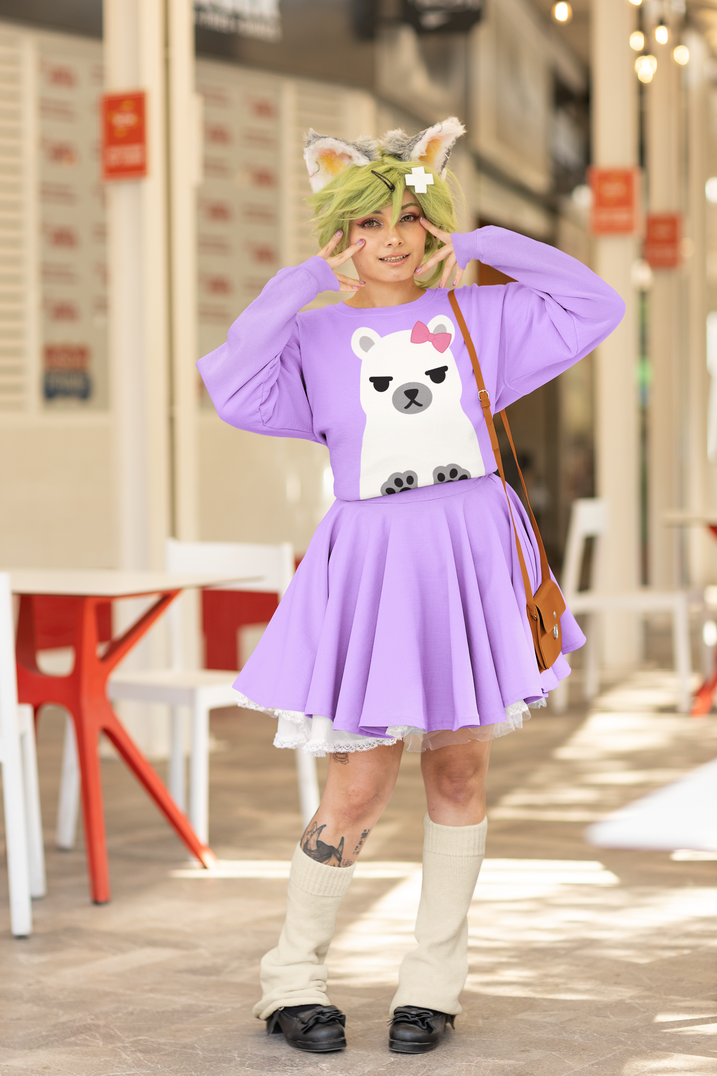 Mira Polar Bear Fleece Sweater from K-Pop Demon Hunters - Adult Size