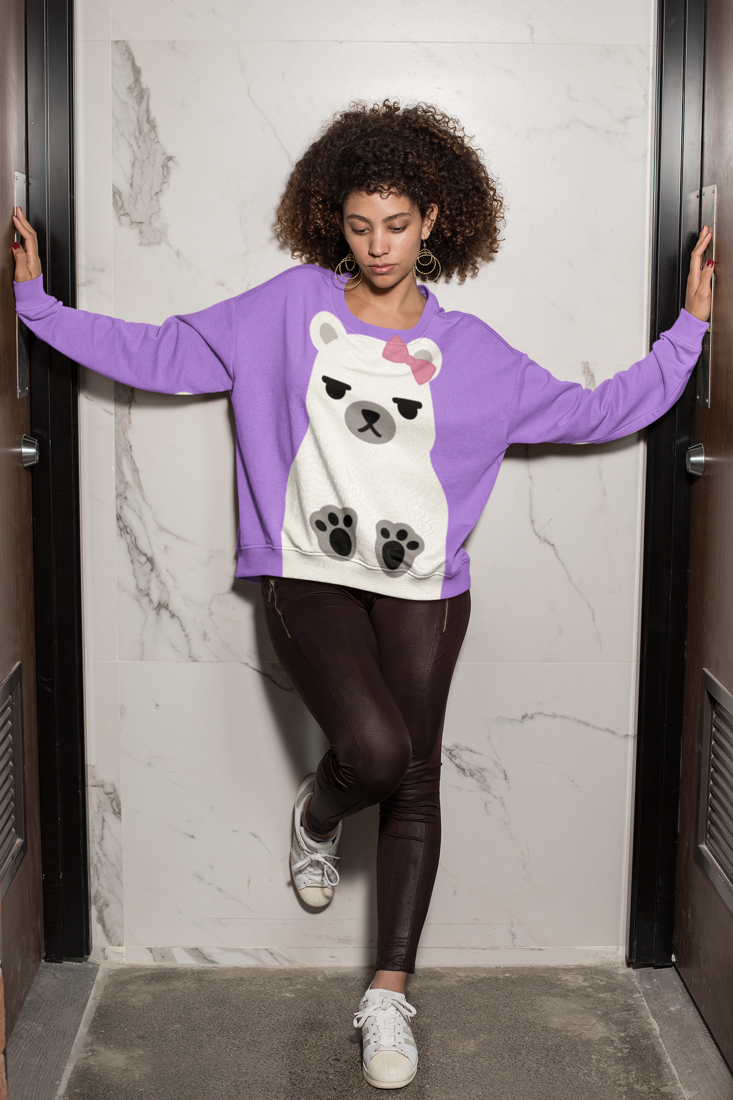 Mira Polar Bear Fleece Sweater from K-Pop Demon Hunters - Adult Size