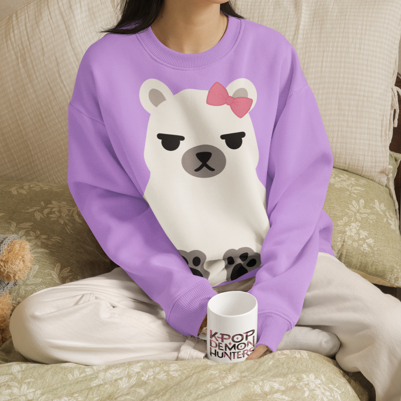 Mira Polar Bear Fleece Sweater from K-Pop Demon Hunters - Adult Size