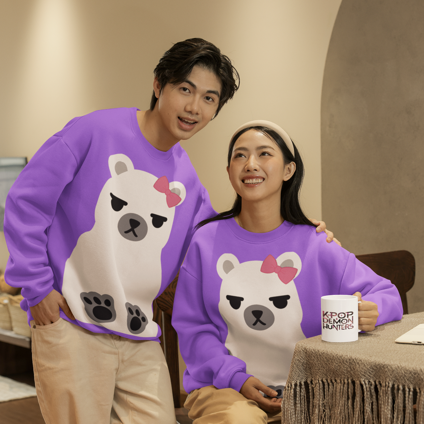 Mira Polar Bear Fleece Sweater from K-Pop Demon Hunters - Adult Size
