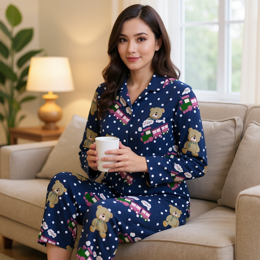 Rumi Choo Choo Train Teddy Bear Pajama Pants and Shirt Set from K-POP Demon Hunters