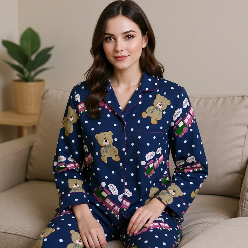 Rumi Choo Choo Train Teddy Bear Pajama Pants and Shirt Set from K-POP Demon Hunters